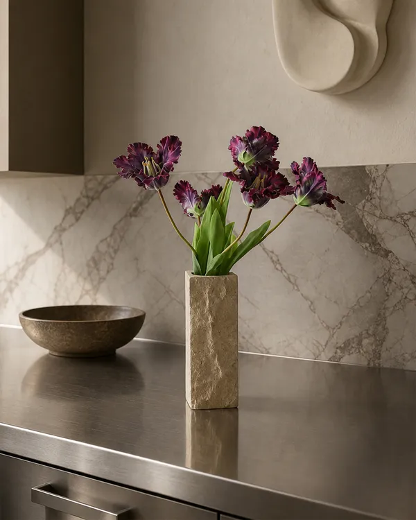Edge Vase Small Limestone
