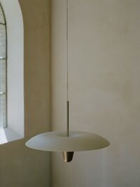 Kantarell Pendel 55 cm Aluminium / Vit