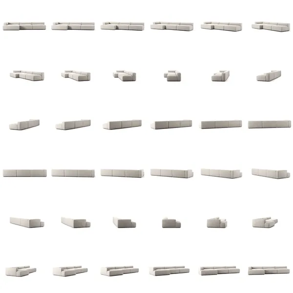 Grand 5-Personers Sofa chaiselong Venstre Moon White