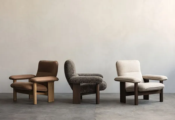 Brasilia Fåtölj Med Ottoman Walnut Root
