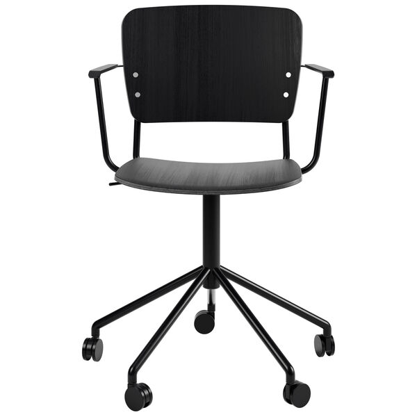 Mono black Swivel adjustable/armrests/ Oak Black