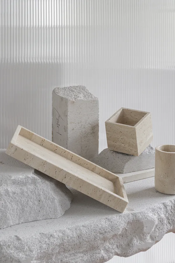 Travertine Tandborstmugg 10 cm