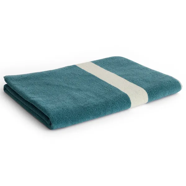 Stripe Bath Towel 100x150 cm Petrol Blue