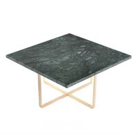 Ninety Sofabord 60 cm Messingben Grønn Marmor