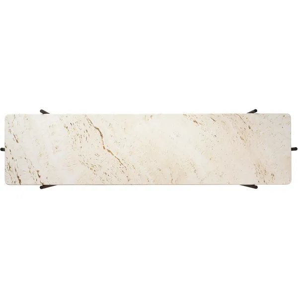 TS Console Sivupöytä 120x30x72 cm Musta / Neutraalinvalkoinen Travertiini