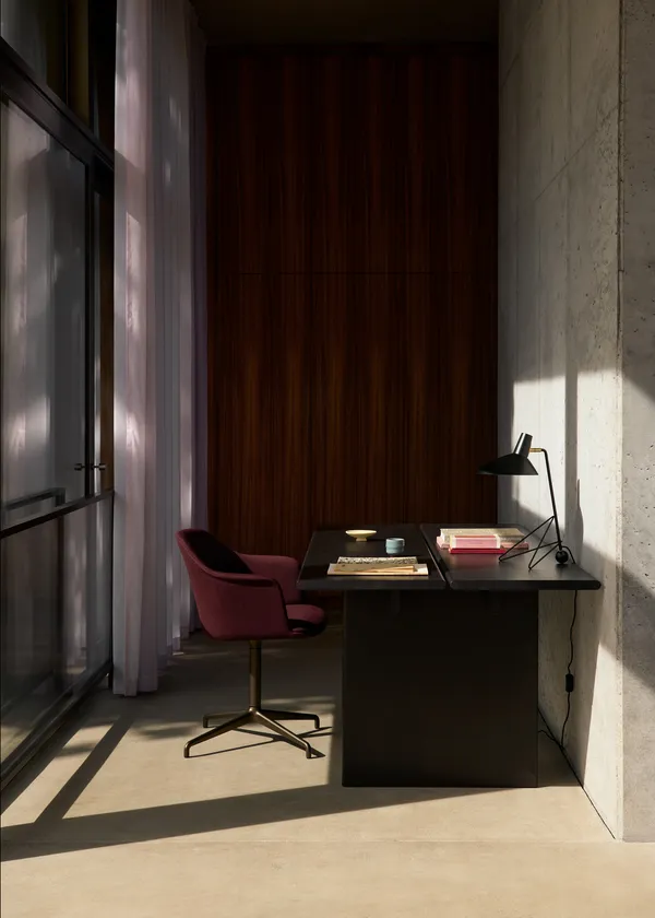 Ita OS1 Desk With Cable Management 95x200 cm Dark Stained Oak
