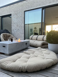 Buckle-Up Sofa Med Belte Utendørs Beige / Sort