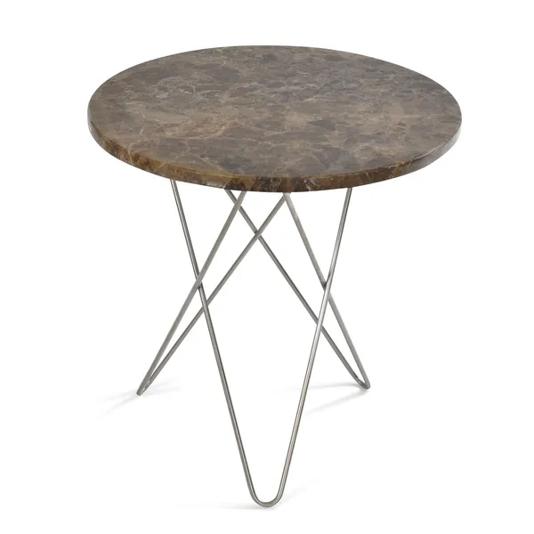 Tall Mini O Sidebord Sort Marmor/Stål