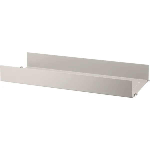 String Hylle med Høy Kant Metall 20x58 cm Beige