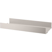 String Hylle med Høy Kant Metall 20x58 cm Beige