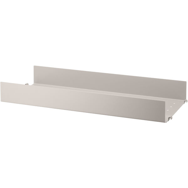 String Hylde med Høj Kant Metal 20x58 cm Beige