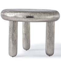 Thick Disk Sidobord Silver