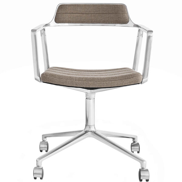 452 Drejestol med Hjul Dark Sand / Poleret Aluminium