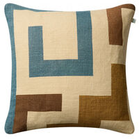 Aman Kuddfodral 50x50 cm Heaven Blue / Taupe / Khaki
