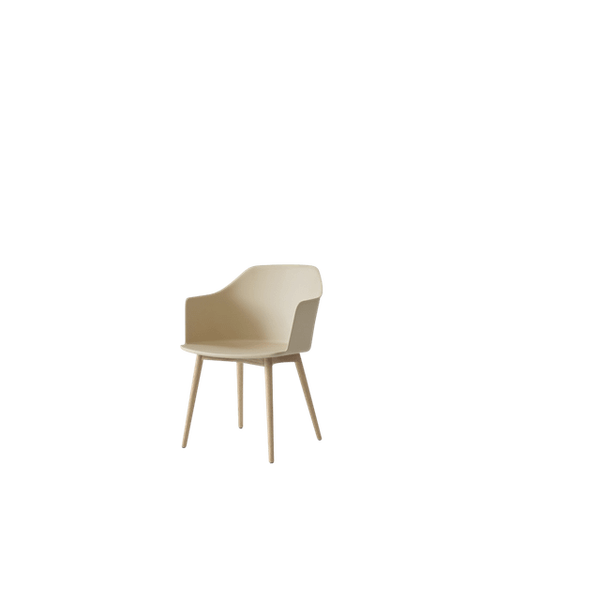 Rely HW76 Spisebordsstol Med Armlæn Beige Sand/Klarlakeret Eg