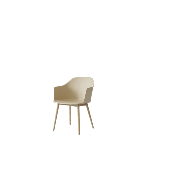 Rely HW76 Spisebordsstol Med Armlæn Beige Sand/Klarlakeret Eg