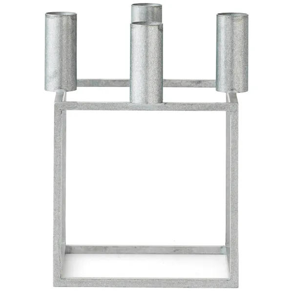 Kubus 4 Lysestage Zink