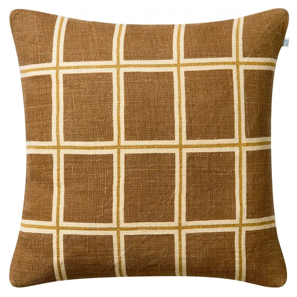 Raha Pudebetræk 50x50 cm Taupe / Masala Yellow