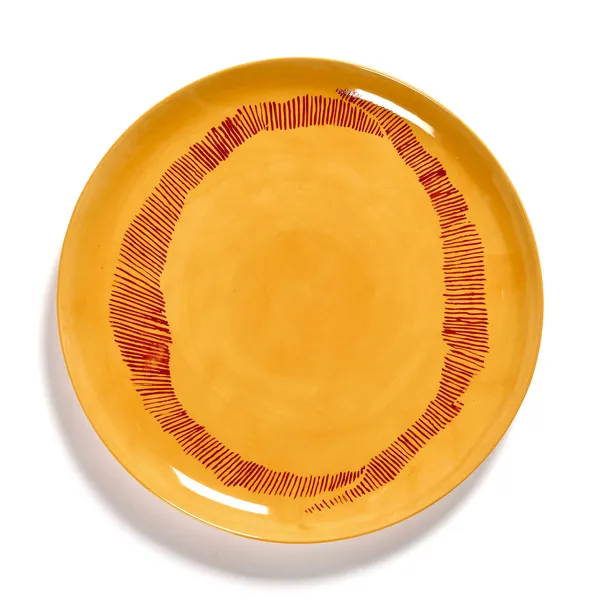Feast Plate 265 cm Yellow / Red Striped