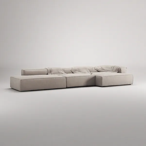 Grand 5-Paikkainen Sohva avoin pää Vasen Sandshell Beige