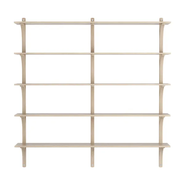 Levi Wall Shelf 180 cm Big Aluminium / White Pigmented Oak