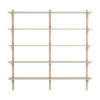 Levi Wall Shelf 180 cm Big Aluminium / White Pigmented Oak