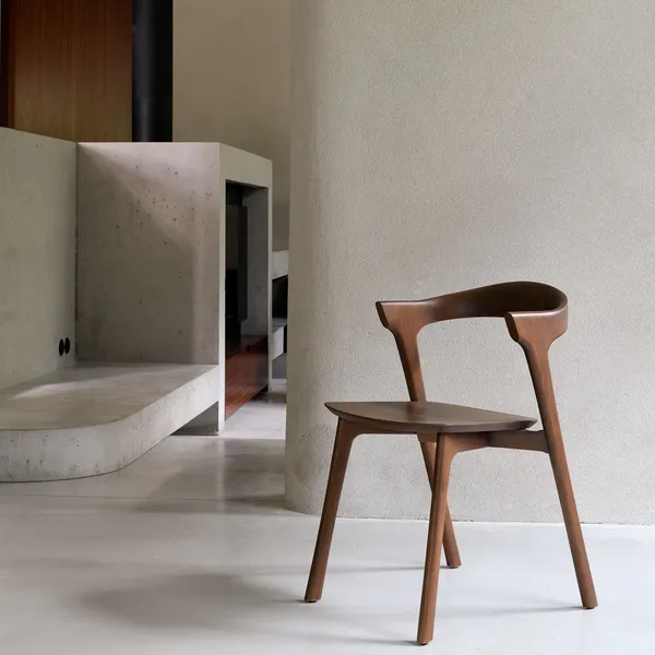 Bok Stol Mörkbetsad Teak