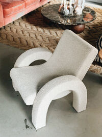 Arco Loungefåtölj Liten Bouclé Beige