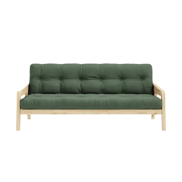 Grab Sovesofa Med Madras Klarlakeret / Olive Green
