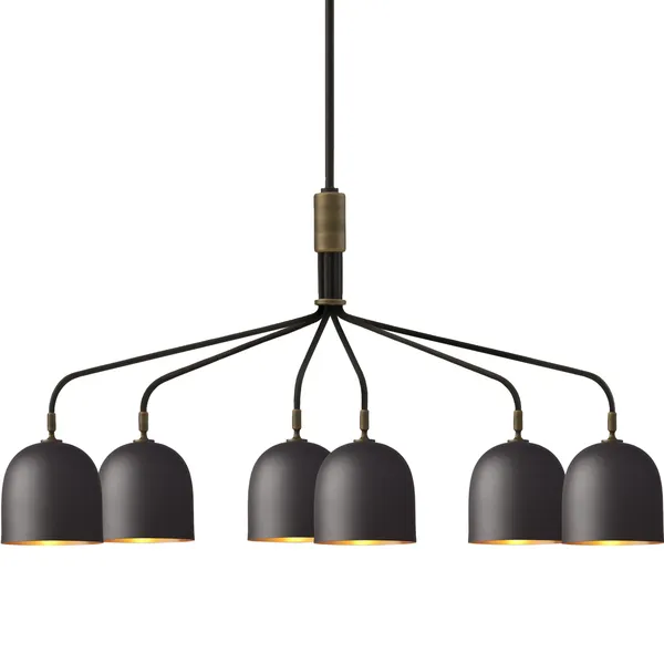 Howard Lysekrone 6 Lange Arme Gunmetal / Messing
