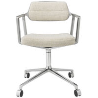 453 Swivel Chair With Castors Wavy Off-white