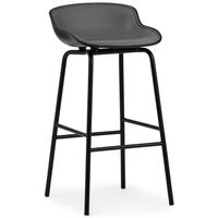 Hyg Barstol 75 cm Betrukket Forside Sort Læder
