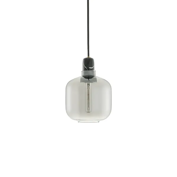 Amp Pendel Liten Smoked/Svart Marmor
