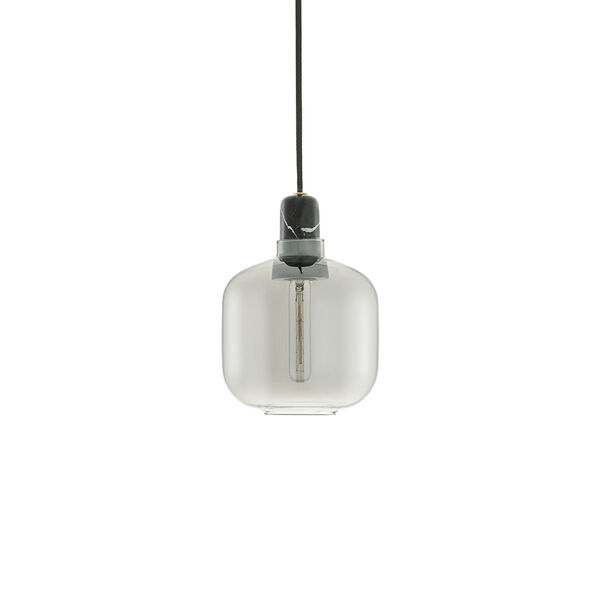 Amp Pendel Liten Smoked/Svart Marmor