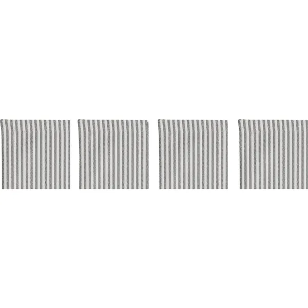 Narrow Stripe Glasbrikker 10x10 cm 4-pak Grå