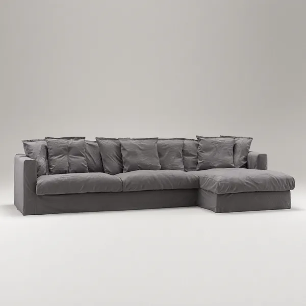 Le Grand Air 3-Personers Sofa Bomuld Divan Højre Grå