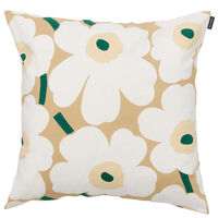 Pieni Unikko Pudebetræk 50x50 cm Sand / Emerald