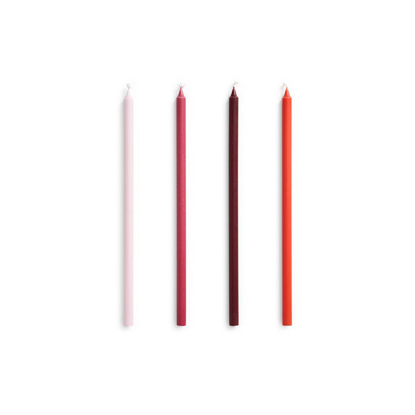Slim Stearinlys 4-pk Rosa / Rød