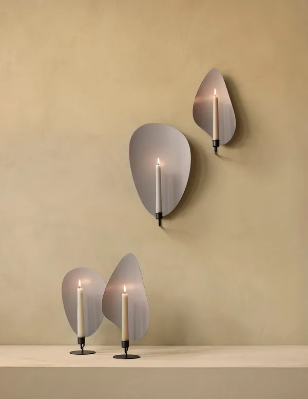Flambeau Lysestager Grå/Bronzeret Messing
