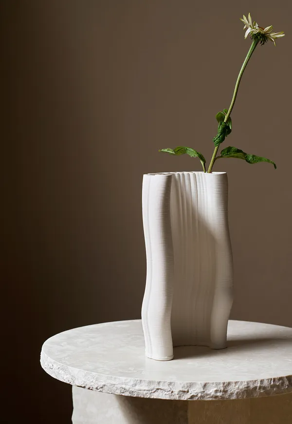 Moire Vase Offwhite 30 cm