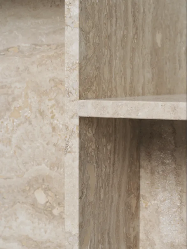 Distinct Sivupöytä Travertine Hiekanvärinen