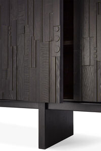 Teak Mosaik Sideboard Fyra Dörrar