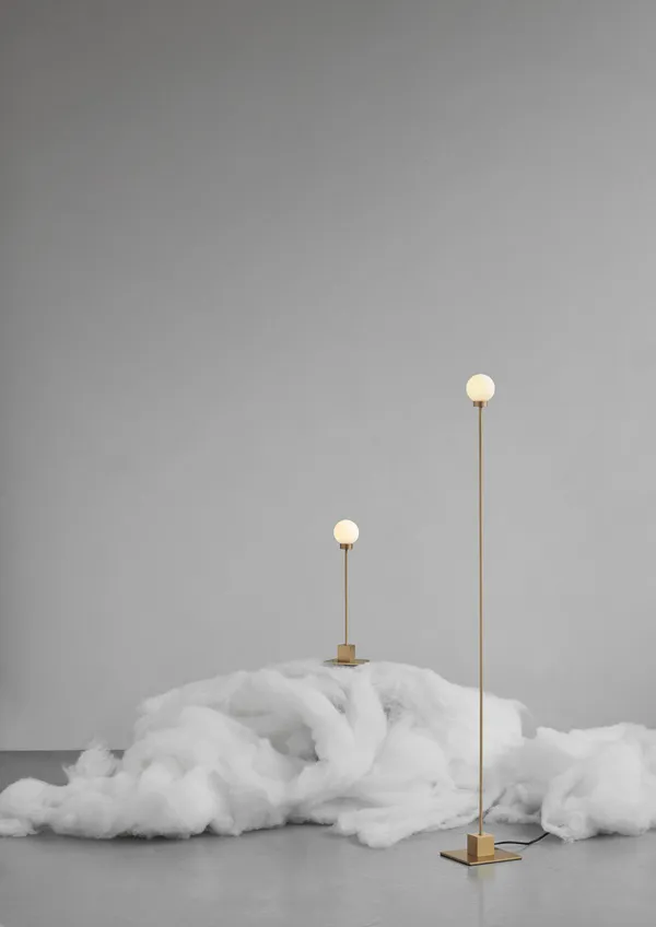 Snowball Gulvlampe Messing