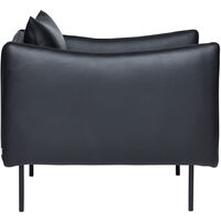 Tiki Lænestol L W:86 cm Sorte Ben / Læder Elmosoft Sort