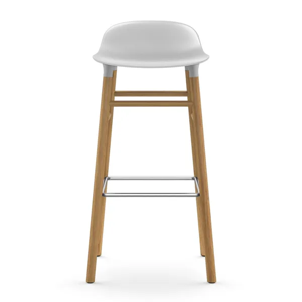 Form Barstol 75 cm Hvit/Eik