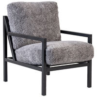Seventy Five Wood Nojatuoli Musta Tammi / Lampaannahka Scandinavian Grey
