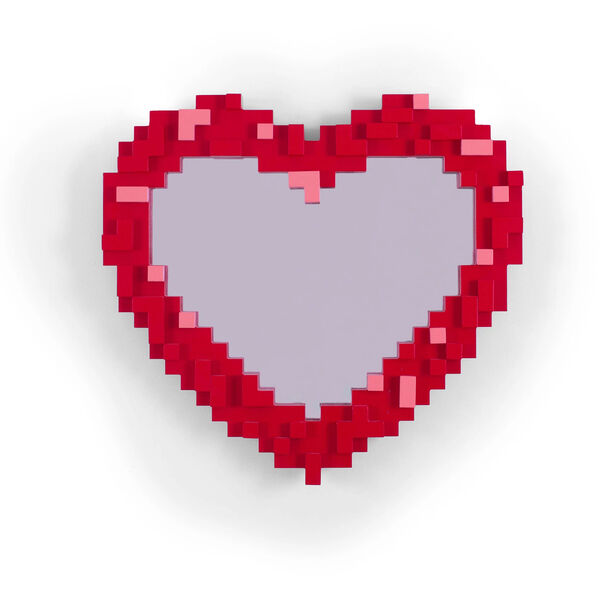 Pixel Heart Spejl Rødt
