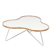 Flower Soffbord 90 cm Vit/Ek/Krom