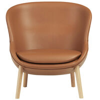 Hyg Lænestol Lav Brandy Læder / Egetræ