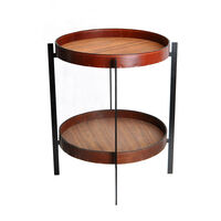 Deck Sivupöytä Musta Runko Teak/Konjakinruskea Tiikki